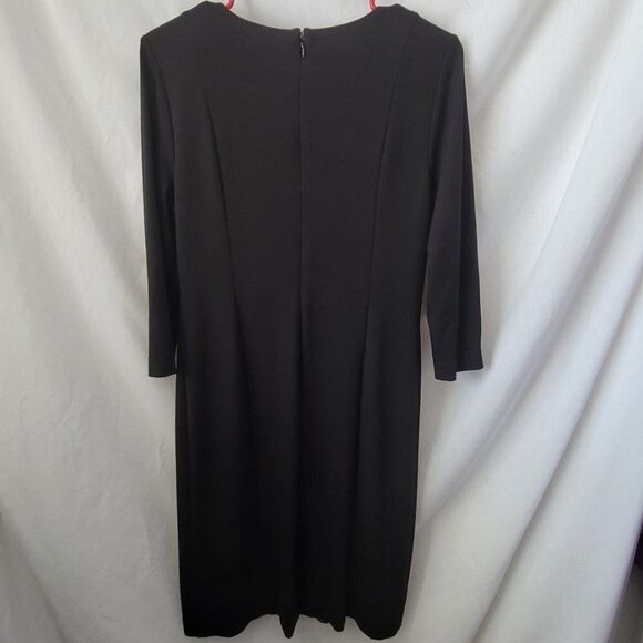 Chico's Small sz 6 S/M 0.5 So Slimming Animal Print Dress Leopard Lined zip EUC - Picture 4 of 10